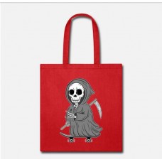 Horror Costume Skateboard Reaper For Halloween Red Tote Bag